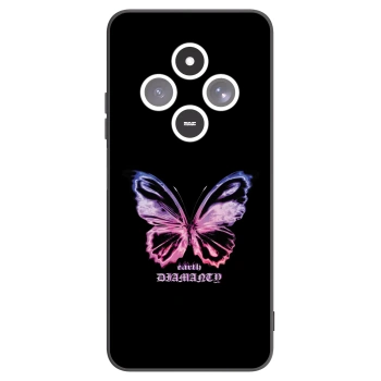 Picasee silikonowe czarne etui na Xiaomi Redmi 14C - Diamanty Purple
