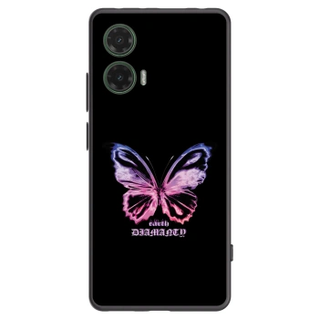Picasee silikonowe czarne etui na Motorola Moto G35 5G - Diamanty Purple