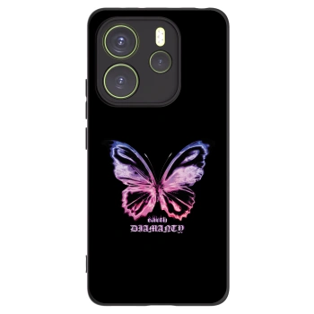 Picasee silikonowe czarne etui na Xiaomi Redmi Note 14 4G - Diamanty Purple
