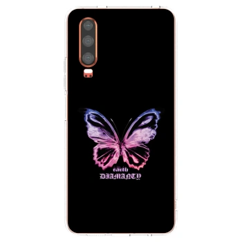 Picasee silikonowe przeźroczyste etui na Huawei P30 - Diamanty Purple