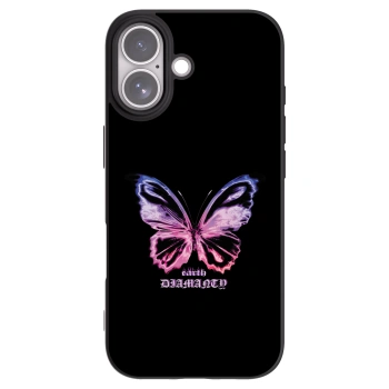 Picasee silikonowe czarne etui na Apple iPhone 17 - Diamanty Purple
