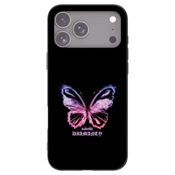 Picasee silikonowe czarne etui na Apple iPhone 17 Pro Max - Diamanty Purple