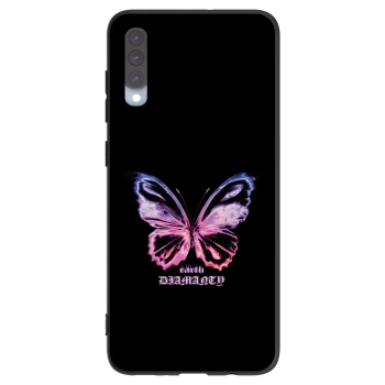 Picasee silikonowe czarne etui na Samsung Galaxy A70 A705F - Diamanty Purple