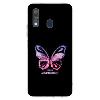 Picasee silikonowe przeźroczyste etui na Samsung Galaxy A40 A405F - Diamanty Purple