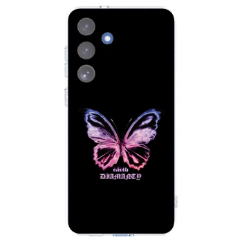 Picasee silikonowe przeźroczyste etui na Samsung Galaxy S25 FE 5G - Diamanty Purple