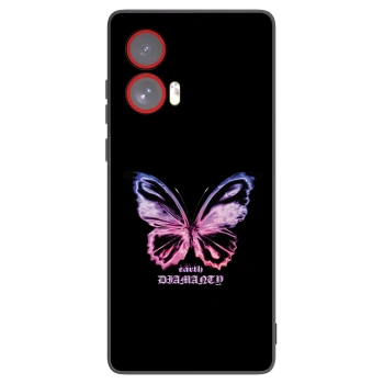 Picasee silikonowe czarne etui na Motorola Edge 50 Fusion - Diamanty Purple