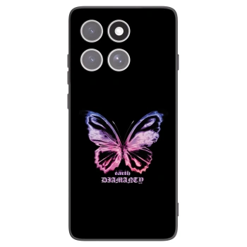 Picasee silikonowe czarne etui na Motorola Edge 60 Fusion - Diamanty Purple