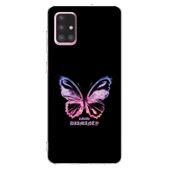 Picasee silikonowe przeźroczyste etui na Samsung Galaxy A71 A715F - Diamanty Purple
