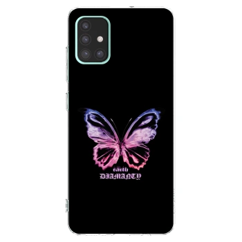 Picasee silikonowe przeźroczyste etui na Samsung Galaxy A51 A515F - Diamanty Purple