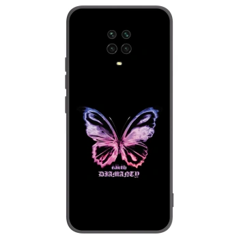 Picasee silikonowe czarne etui na Xiaomi Redmi Note 9 Pro - Diamanty Purple