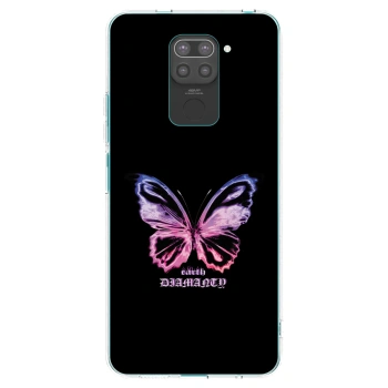 Picasee silikonowe czarne etui na Xiaomi Redmi Note 9 - Diamanty Purple