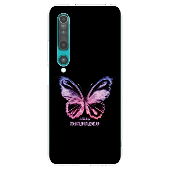 Picasee silikonowe przeźroczyste etui na Xiaomi Mi 10 - Diamanty Purple