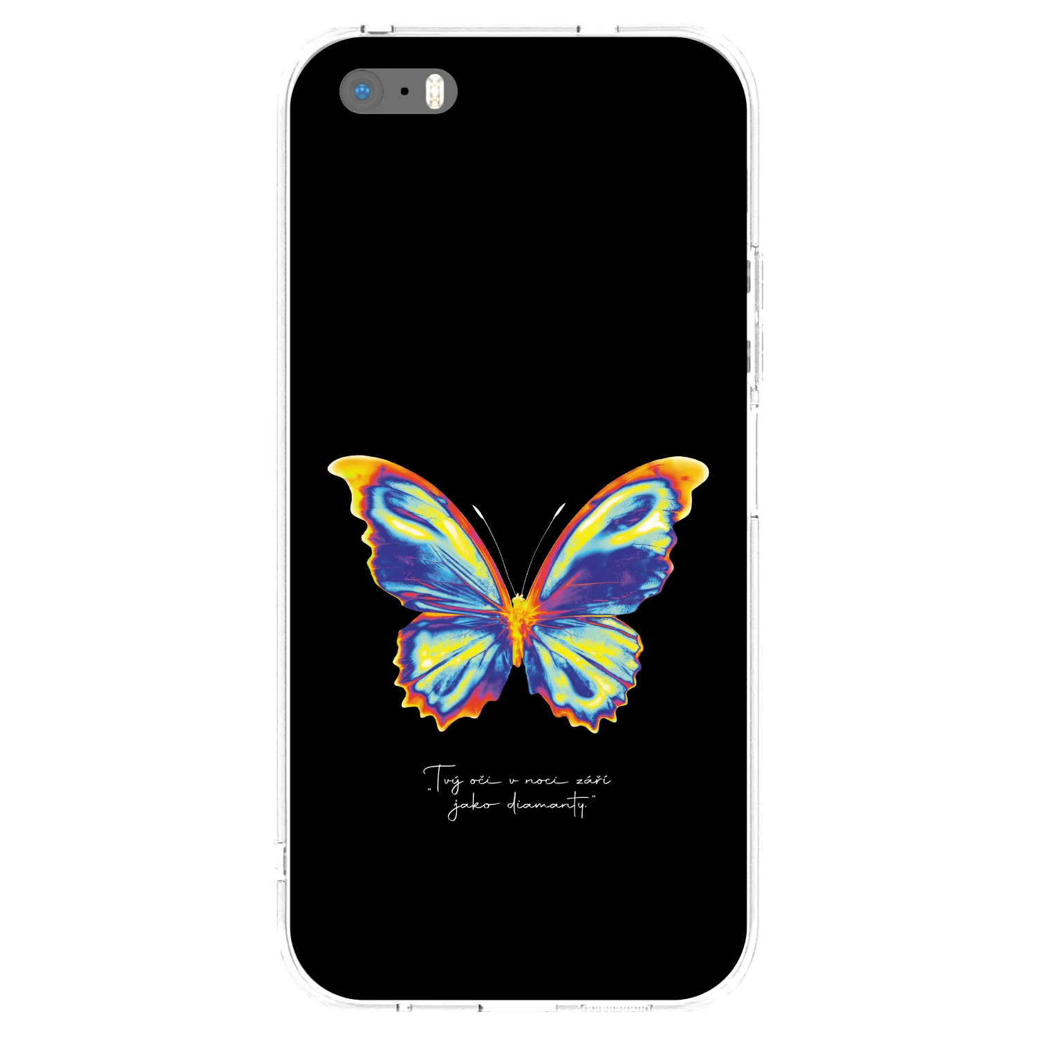 Picasee silikonowe przeźroczyste etui na Apple iPhone 5/5S/SE - Diamanty Black