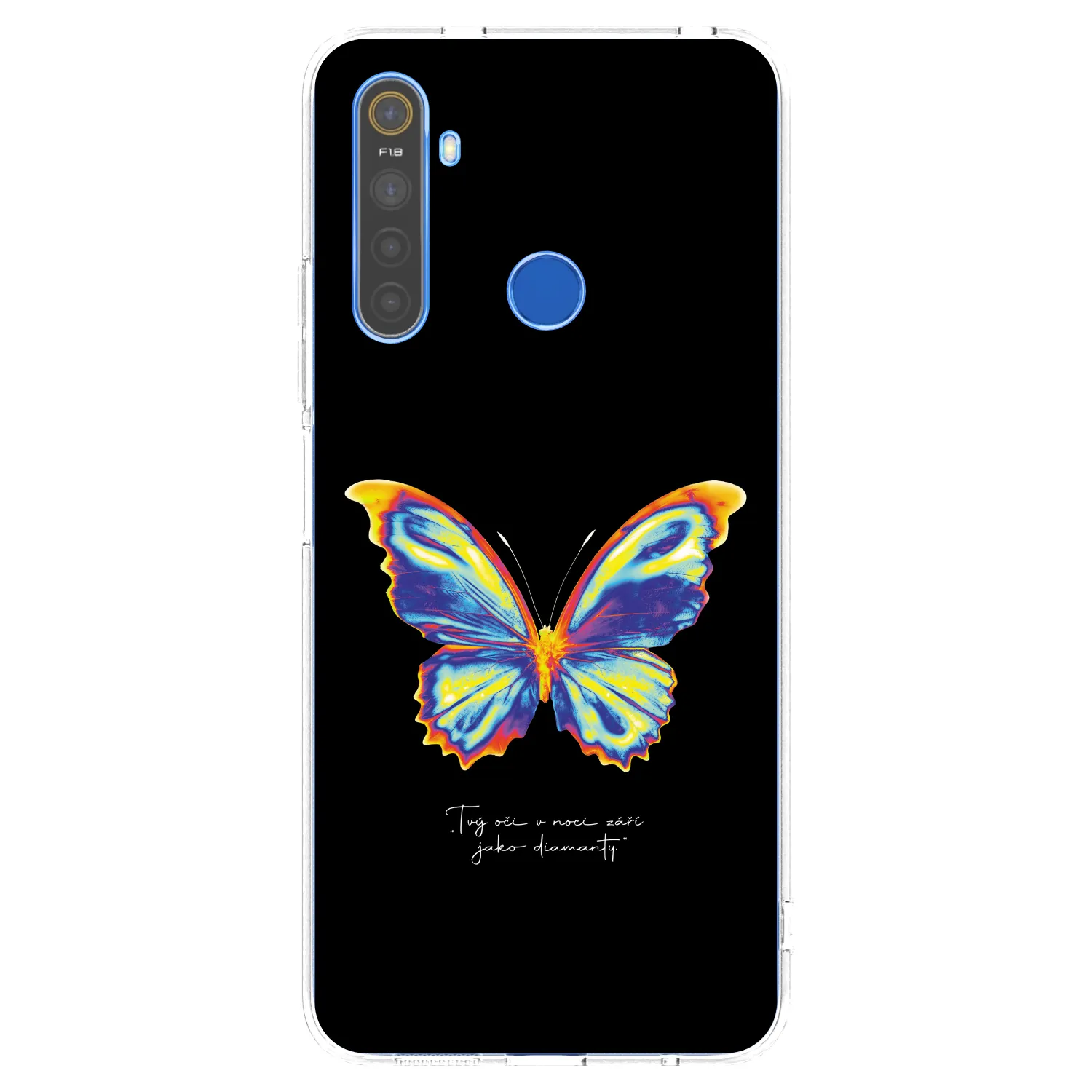 Picasee silikonowe przeźroczyste etui na Realme 5 - Diamanty Black