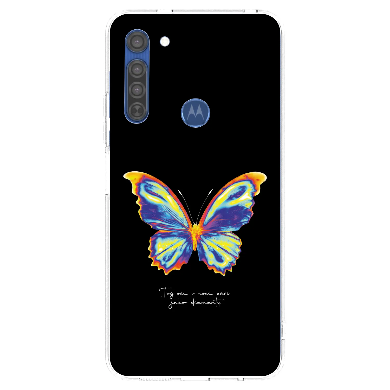 Picasee silikonowe przeźroczyste etui na Motorola Moto G8 - Diamanty Black