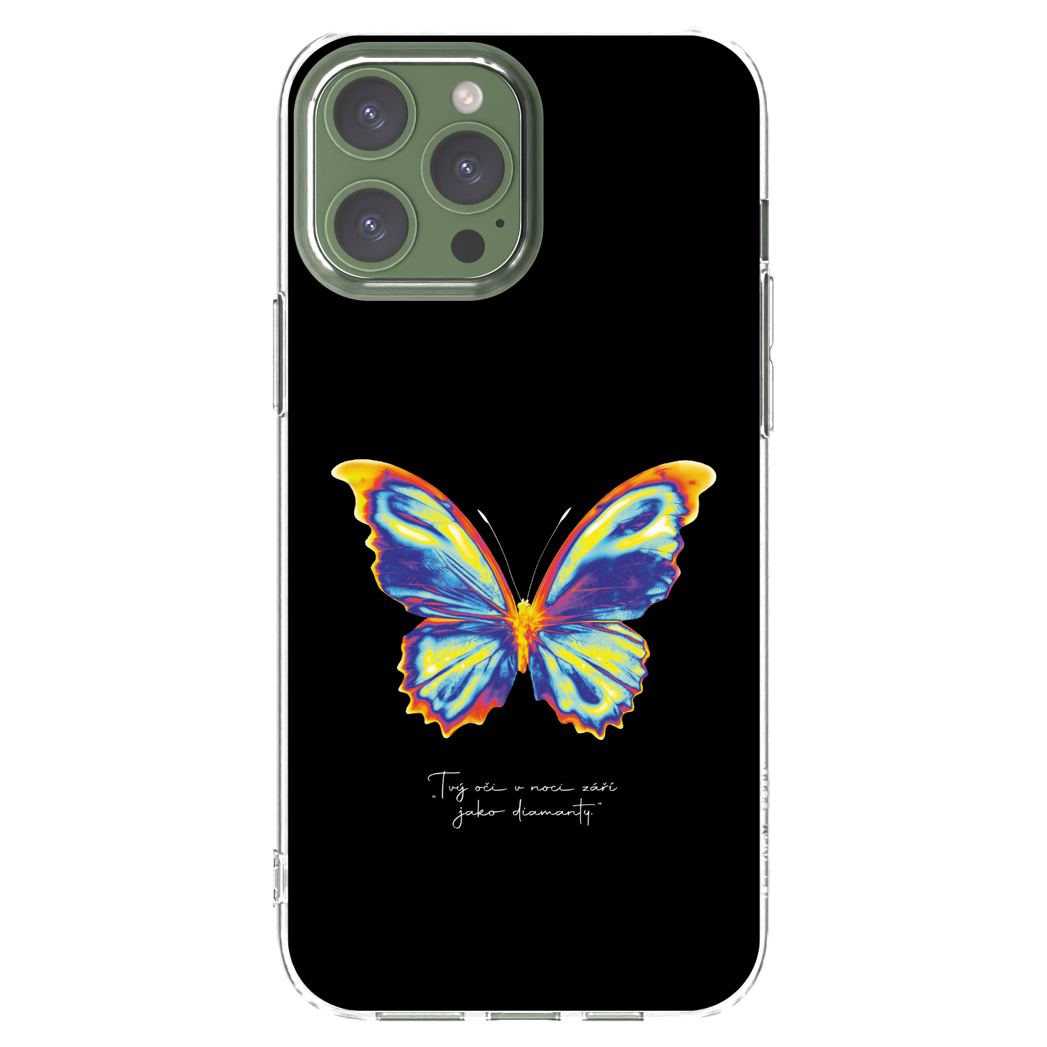 Picasee silikonowe przeźroczyste etui na Apple iPhone 13 Pro Max - Diamanty Black