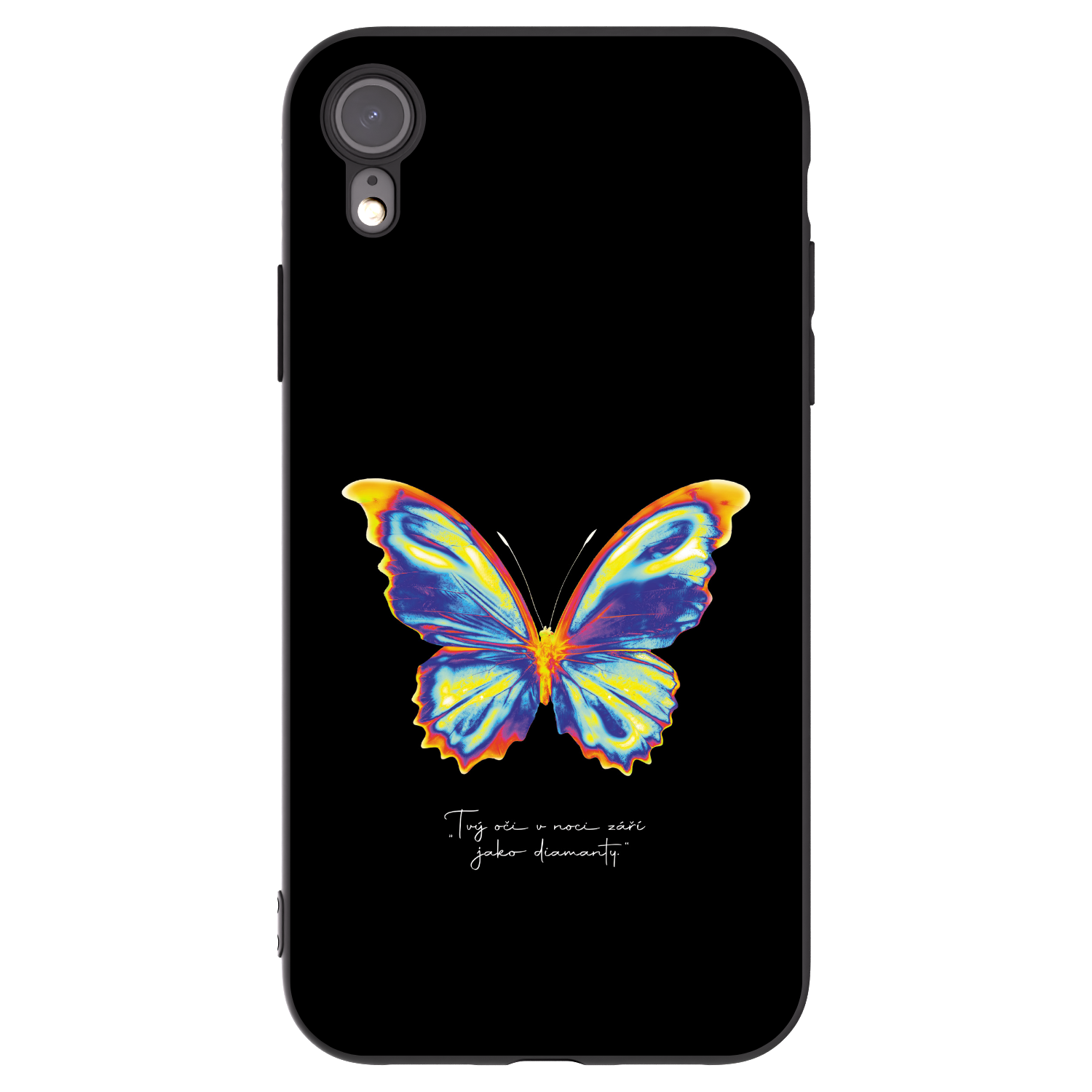 Picasee silikonowe czarne etui na Apple iPhone XR - Diamanty Black