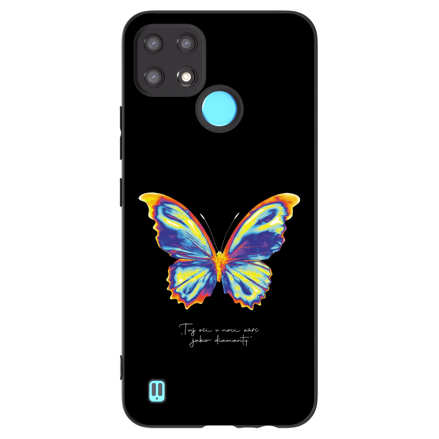 Picasee silikonowe czarne etui na Realme C21 - Diamanty Black