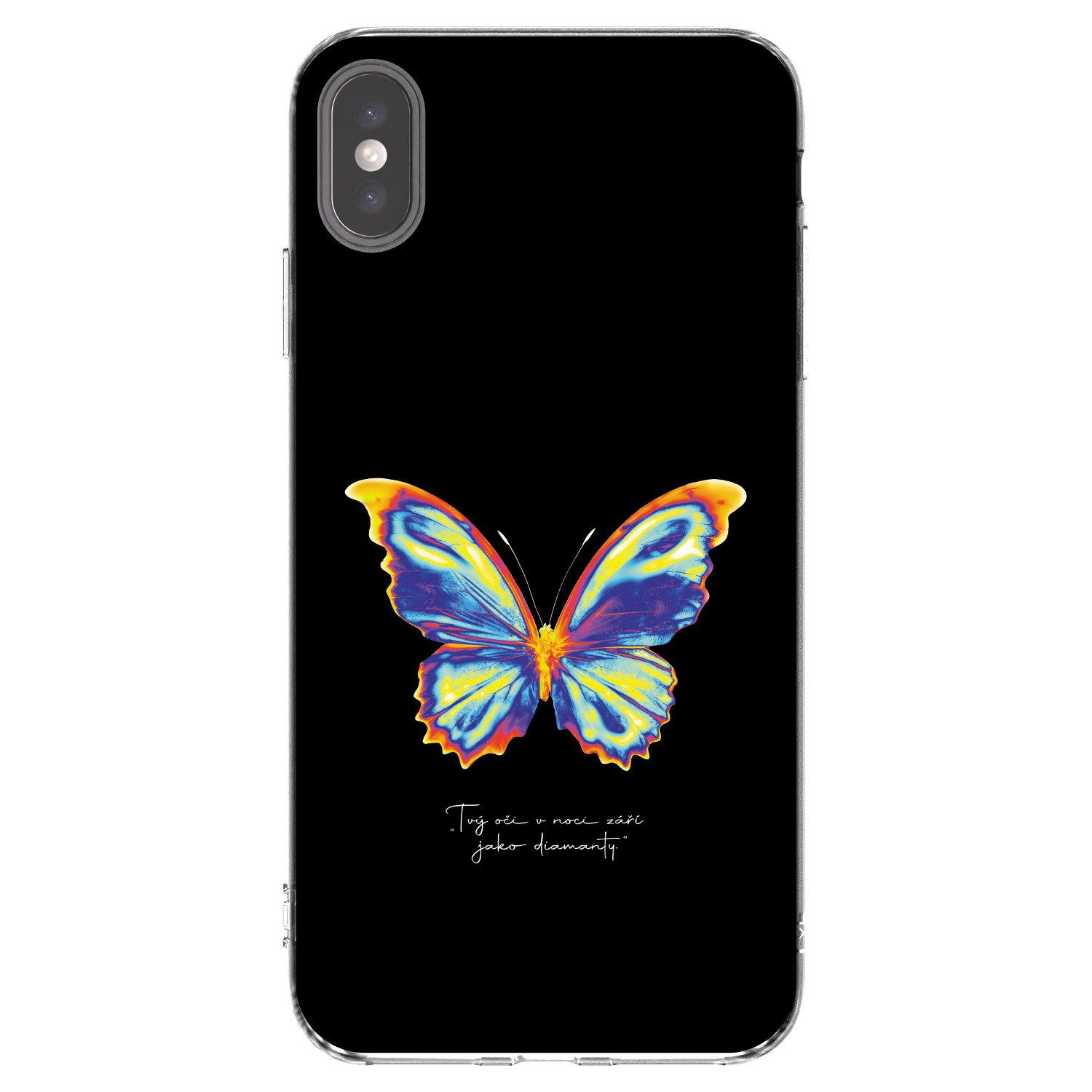 Picasee silikonowe przeźroczyste etui na Apple iPhone XS Max - Diamanty Black