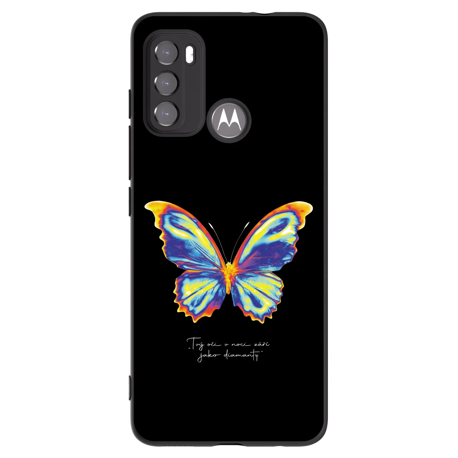 Picasee silikonowe czarne etui na Motorola Moto G60 - Diamanty Black
