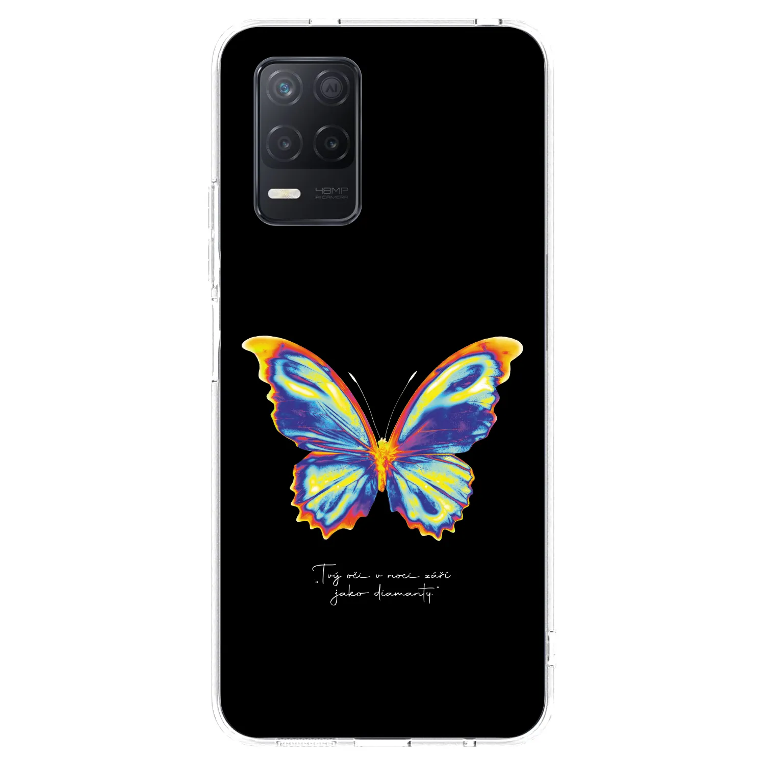 Picasee silikonowe przeźroczyste etui na Realme 8 5G - Diamanty Black