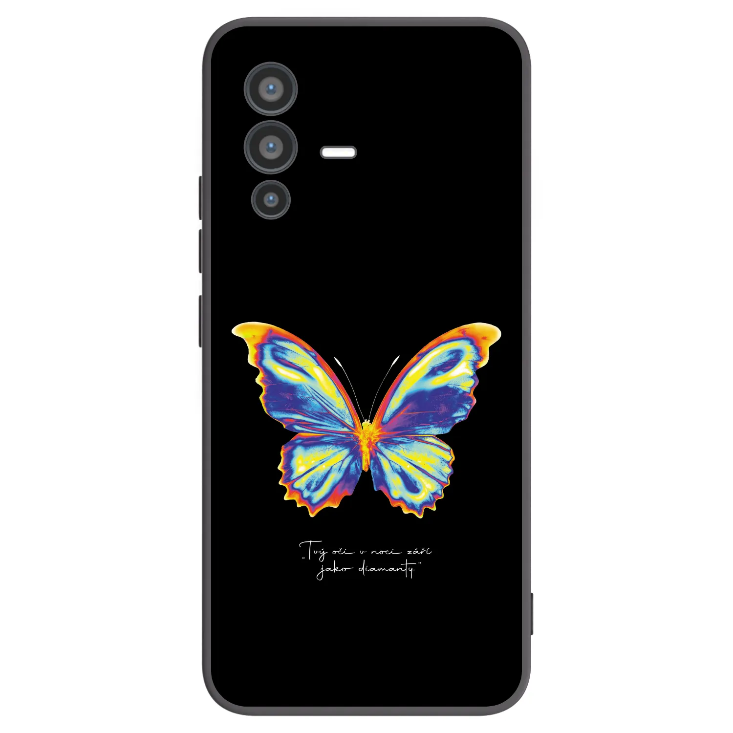 Picasee silikonowe czarne etui na Vivo V23 5G - Diamanty Black
