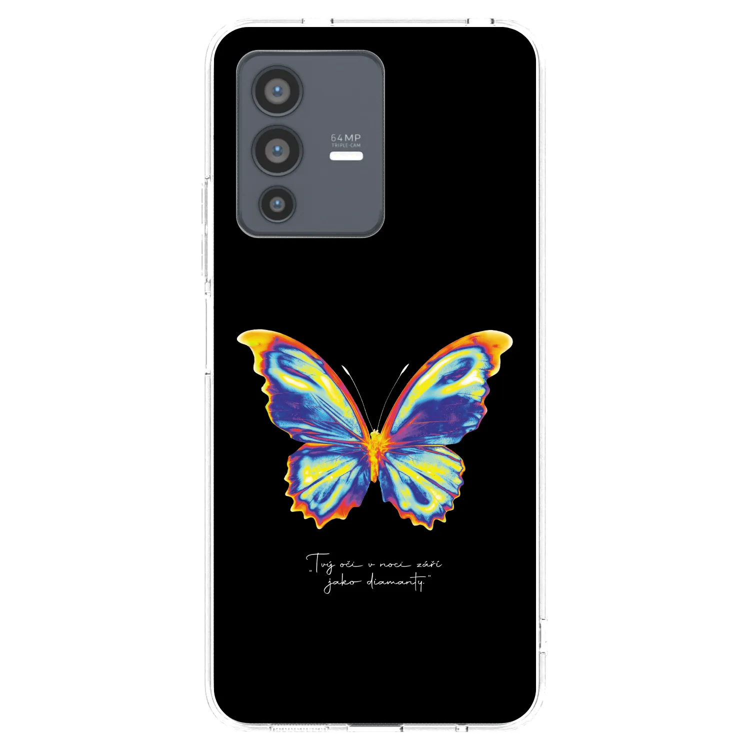 Picasee silikonowe przeźroczyste etui na Vivo V23 5G - Diamanty Black