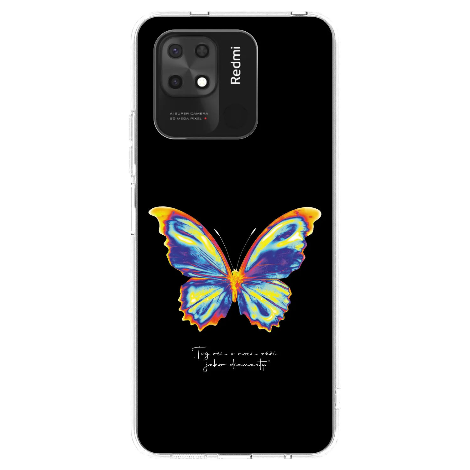 Picasee silikonowe przeźroczyste etui na Xiaomi Redmi 10C - Diamanty Black