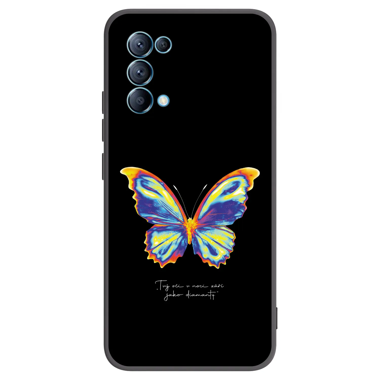 Picasee silikonowe czarne etui na OPPO Reno 5 5G - Diamanty Black