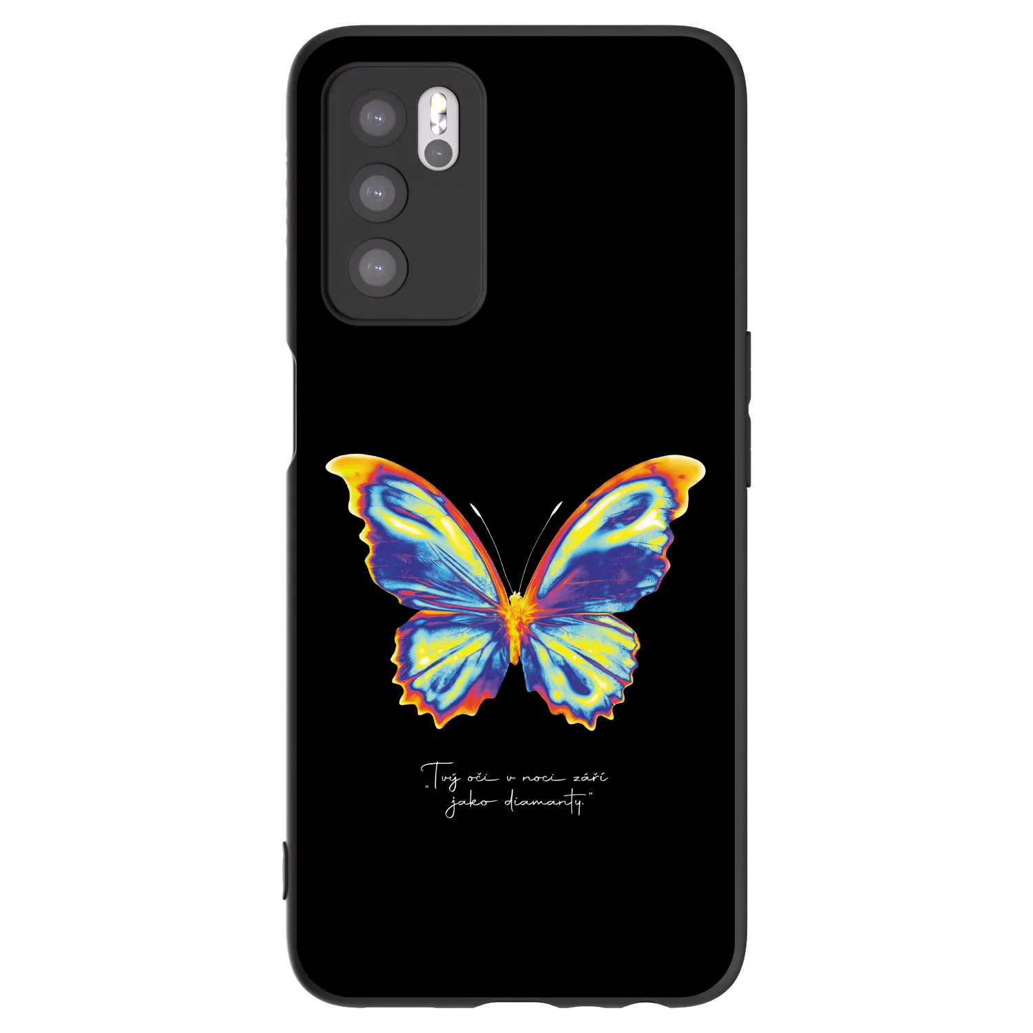 Picasee silikonowe czarne etui na OPPO A16s - Diamanty Black