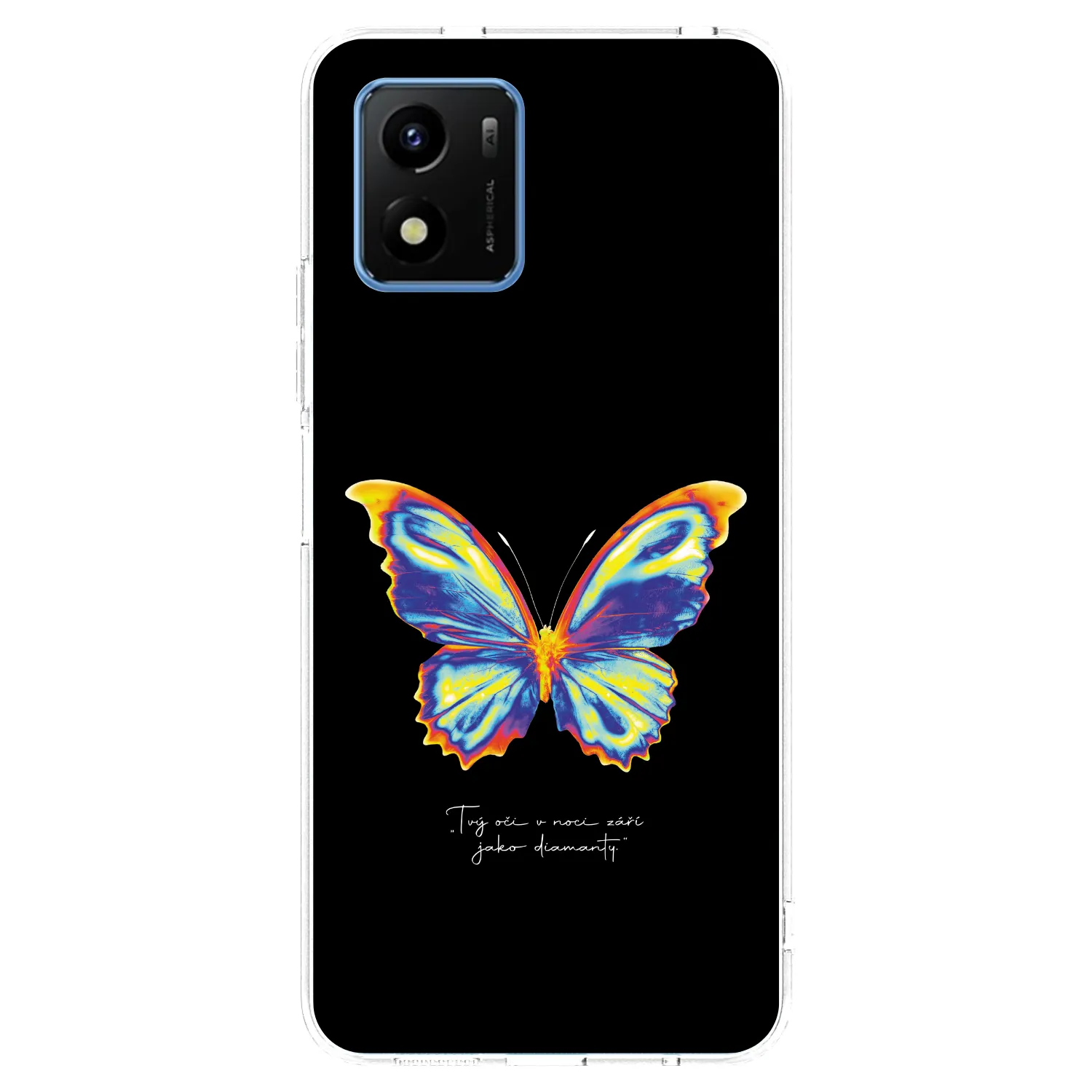 Picasee silikonowe przeźroczyste etui na Vivo Y01 - Diamanty Black