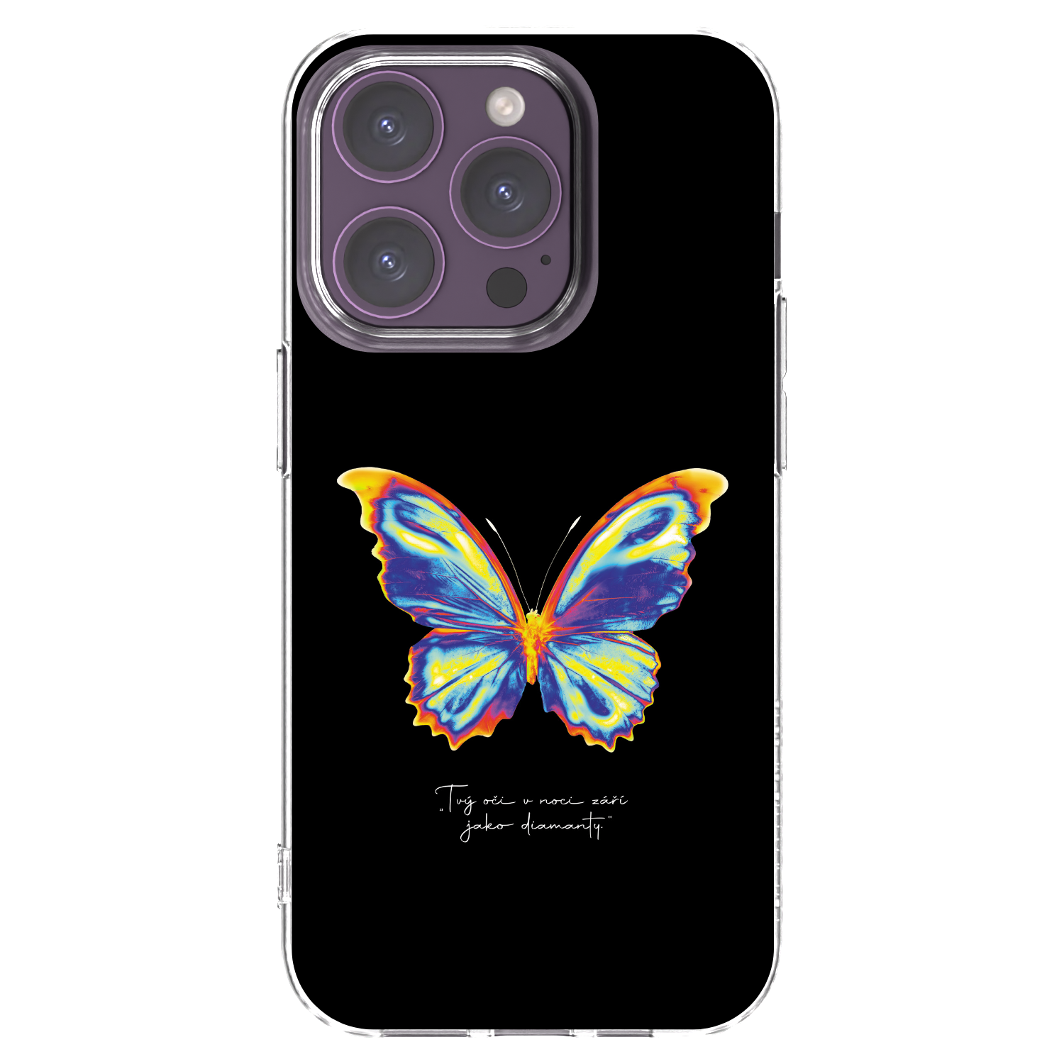 Picasee silikonowe przeźroczyste etui na Apple iPhone 14 Pro - Diamanty Black