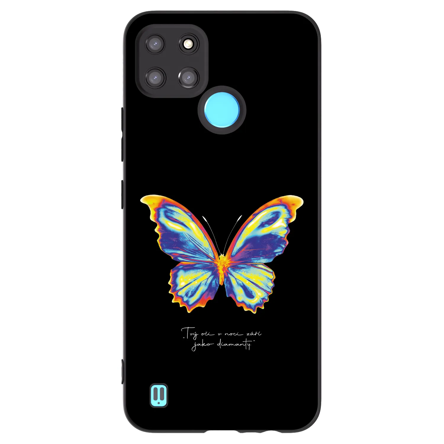 Picasee silikonowe czarne etui na Realme C21Y - Diamanty Black