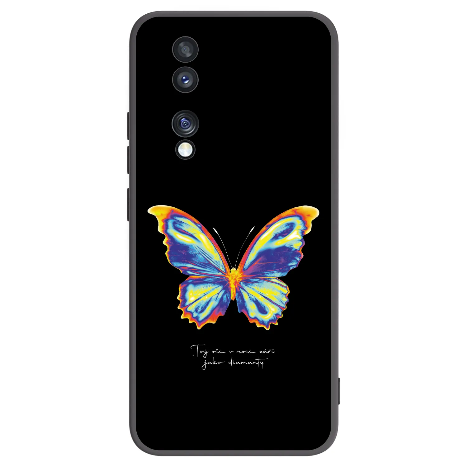 Picasee silikonowe czarne etui na Honor 70 - Diamanty Black