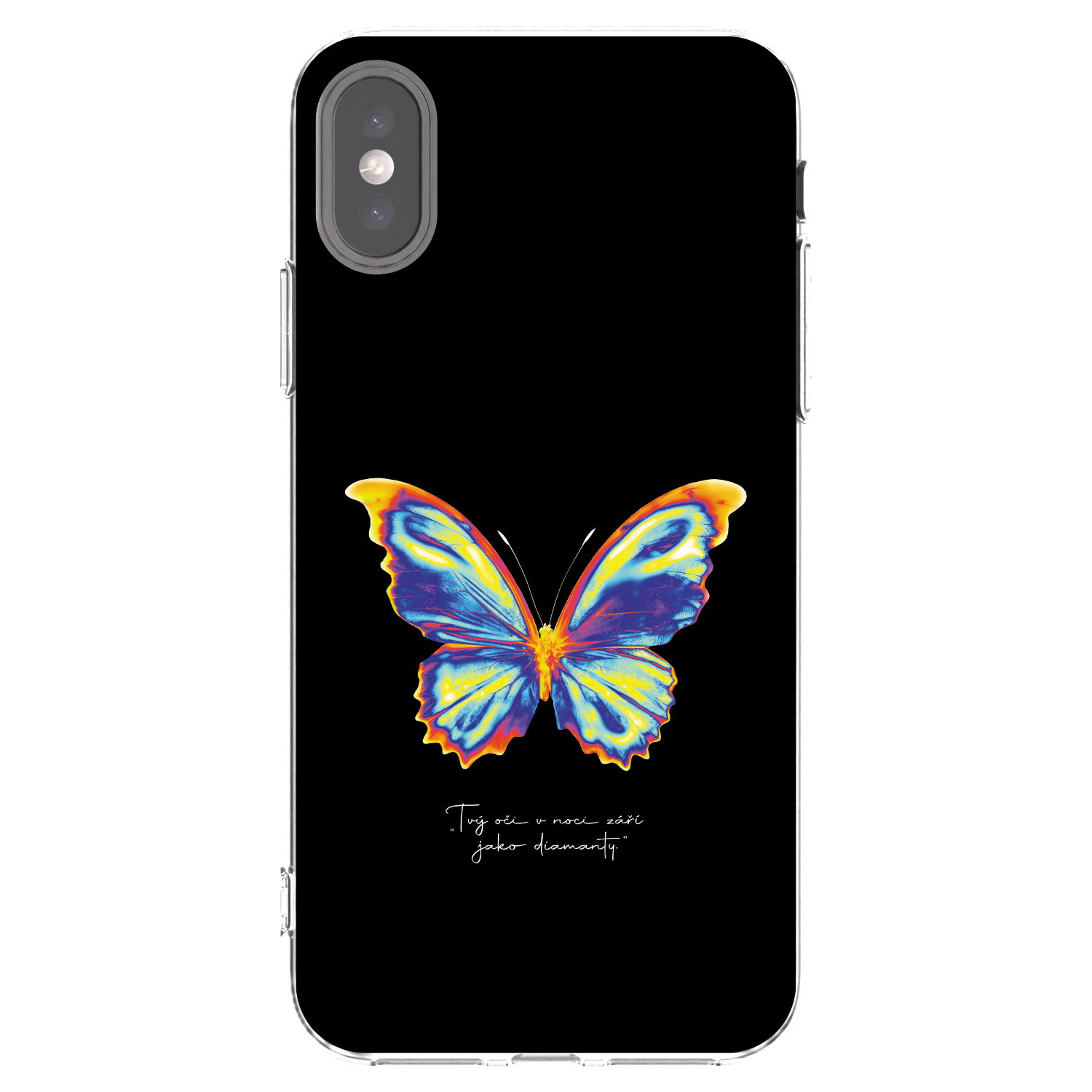 Picasee silikonowe przeźroczyste etui na Apple iPhone X/XS - Diamanty Black