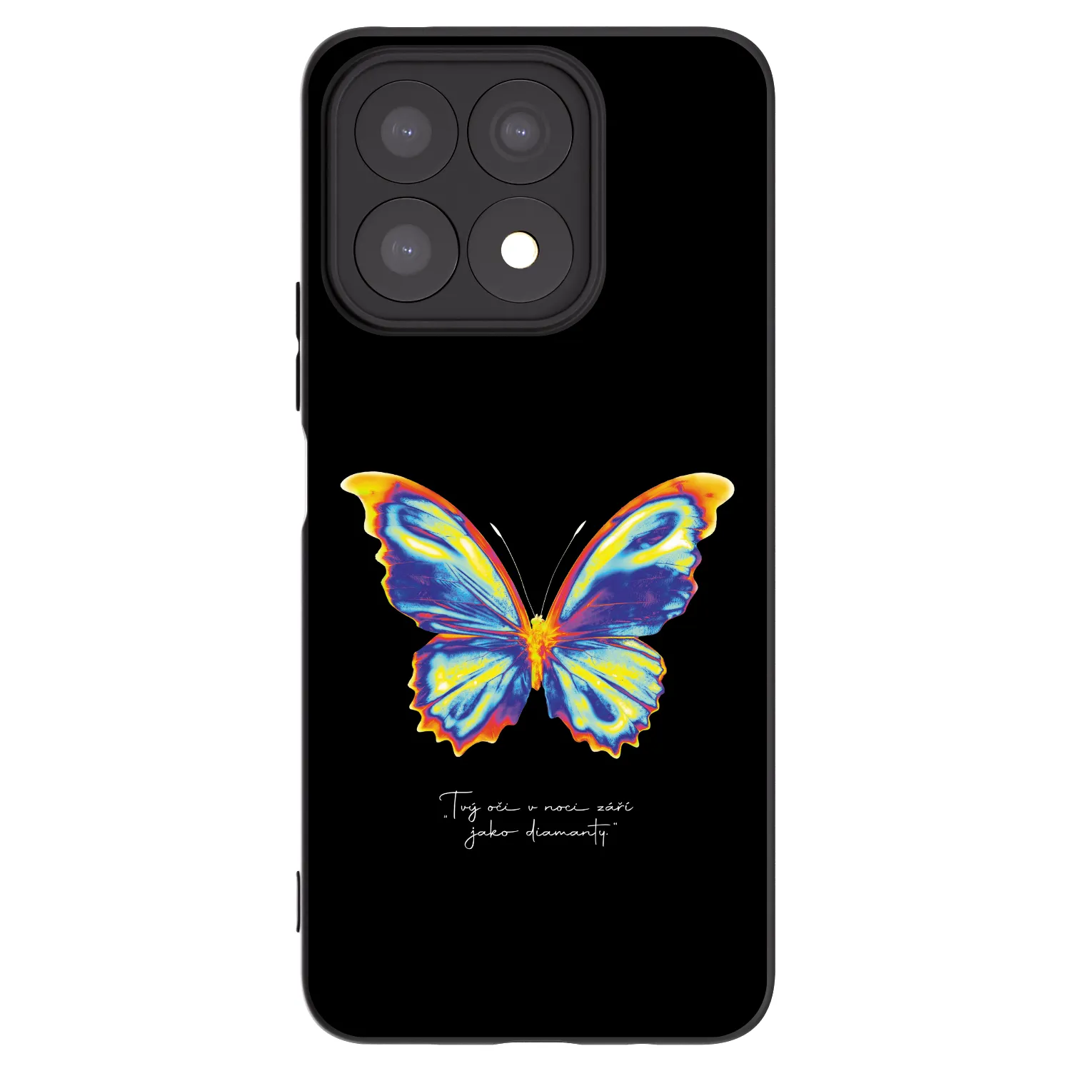 Picasee silikonowe czarne etui na Honor X8a - Diamanty Black