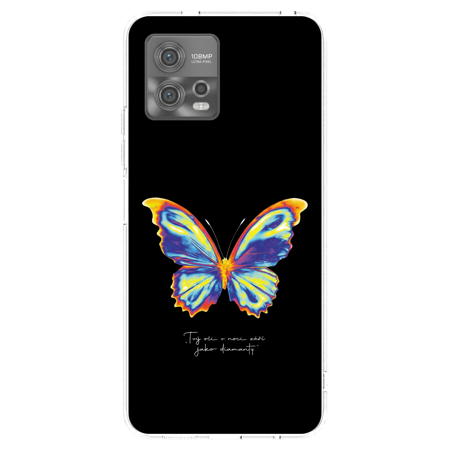 Picasee silikonowe przeźroczyste etui na Motorola Moto G72 - Diamanty Black