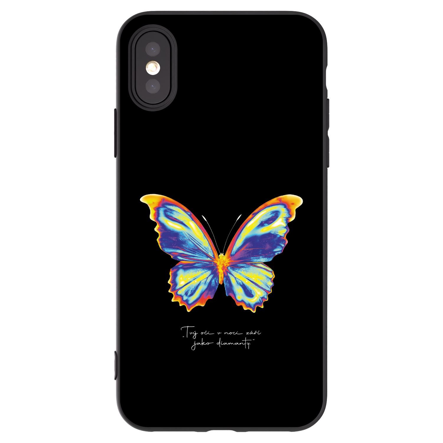 Picasee silikonowe czarne etui na Apple iPhone X/XS - Diamanty Black