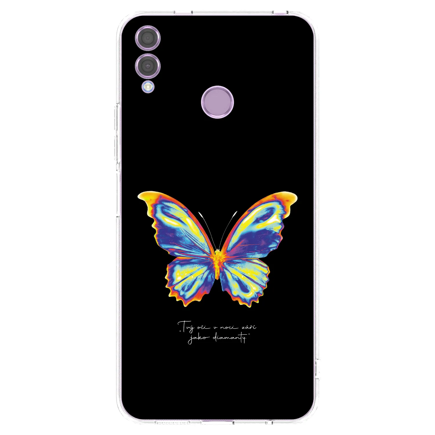 Picasee silikonowe przeźroczyste etui na Honor 8X - Diamanty Black