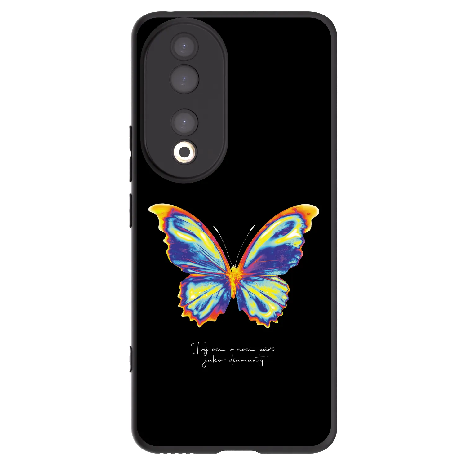 Picasee silikonowe czarne etui na Honor 90 5G - Diamanty Black