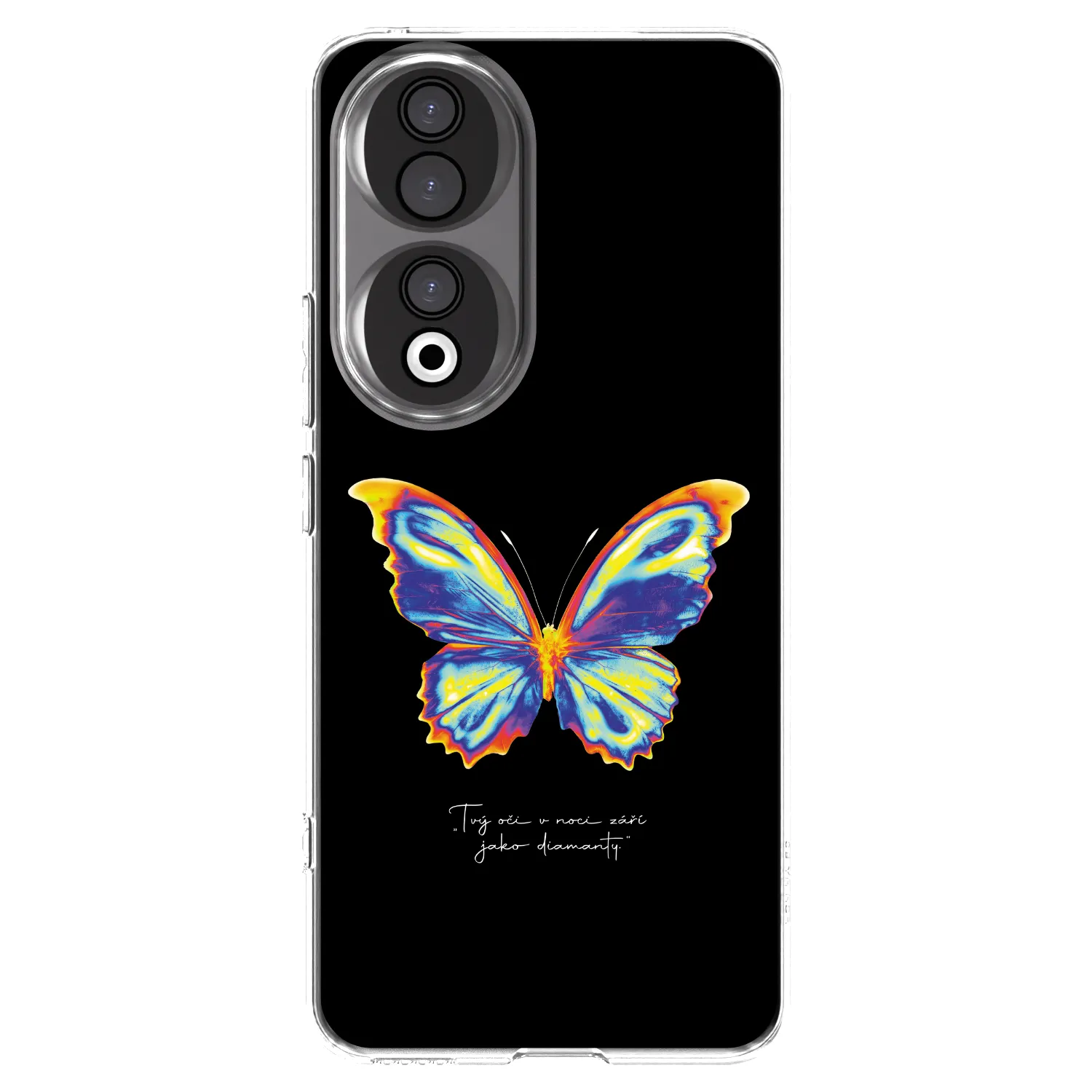 Picasee silikonowe przeźroczyste etui na Honor 90 5G - Diamanty Black
