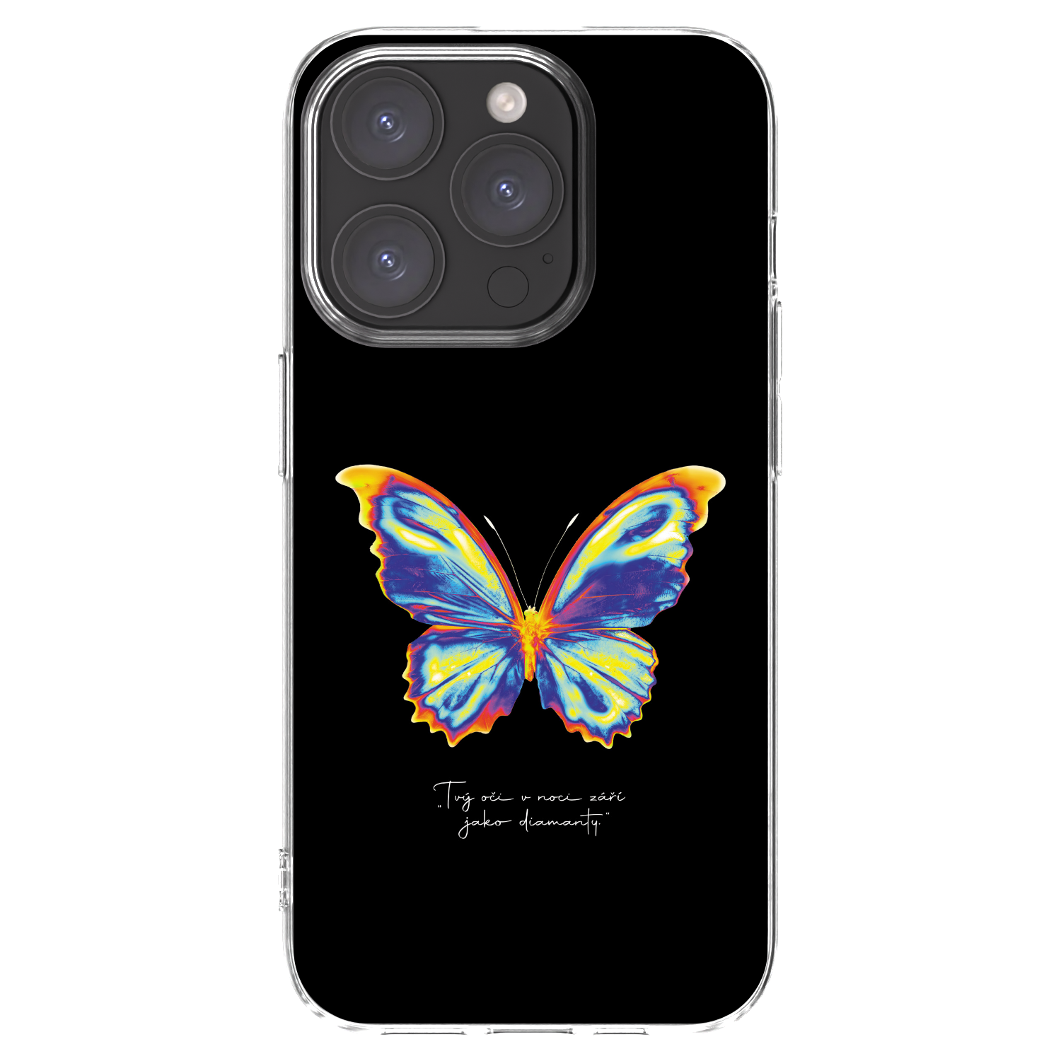 Picasee silikonowe przeźroczyste etui na Apple iPhone 15 Pro - Diamanty Black