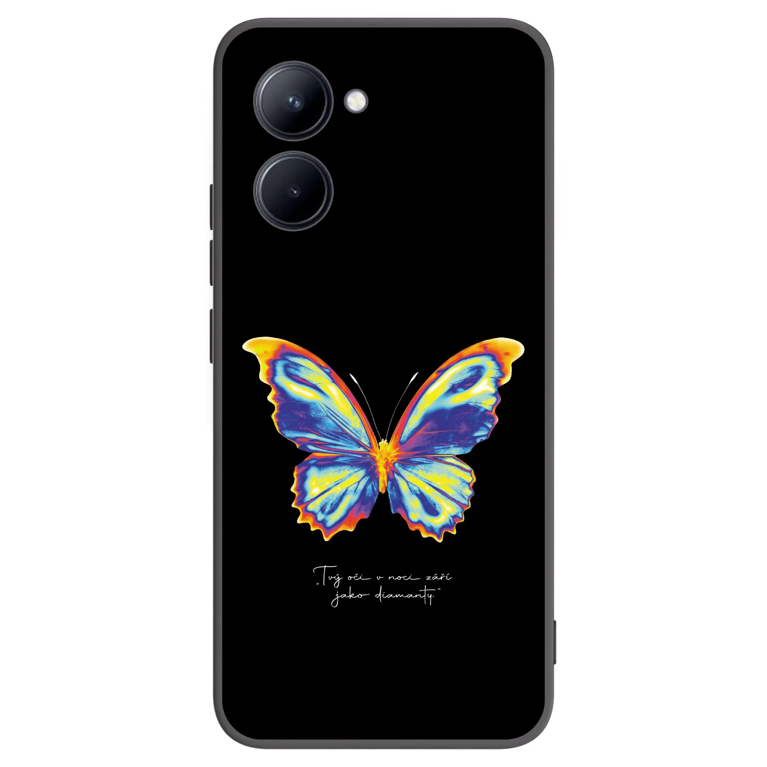 Picasee silikonowe czarne etui na Realme C33 (2023) - Diamanty Black