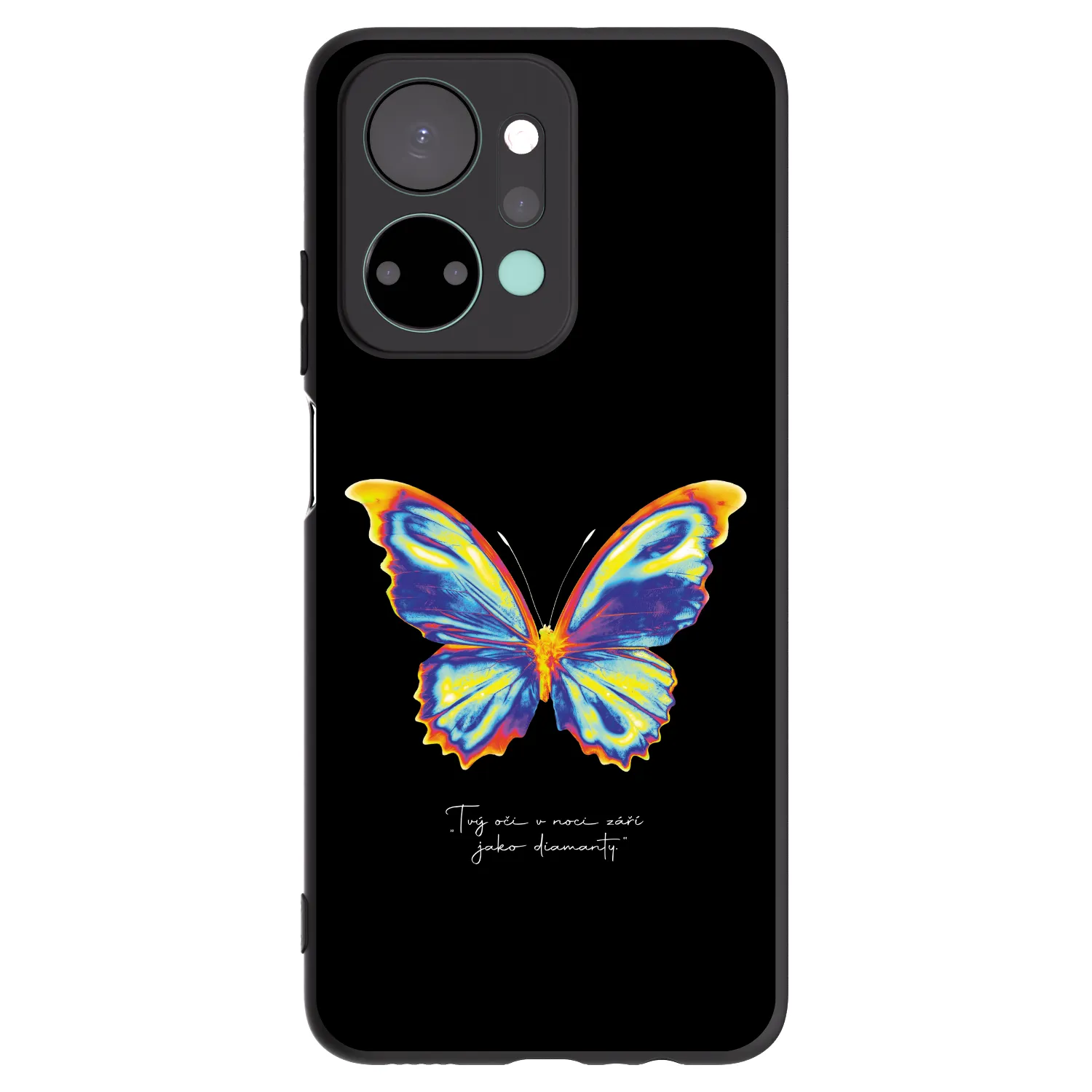 Picasee silikonowe czarne etui na Honor X7a - Diamanty Black