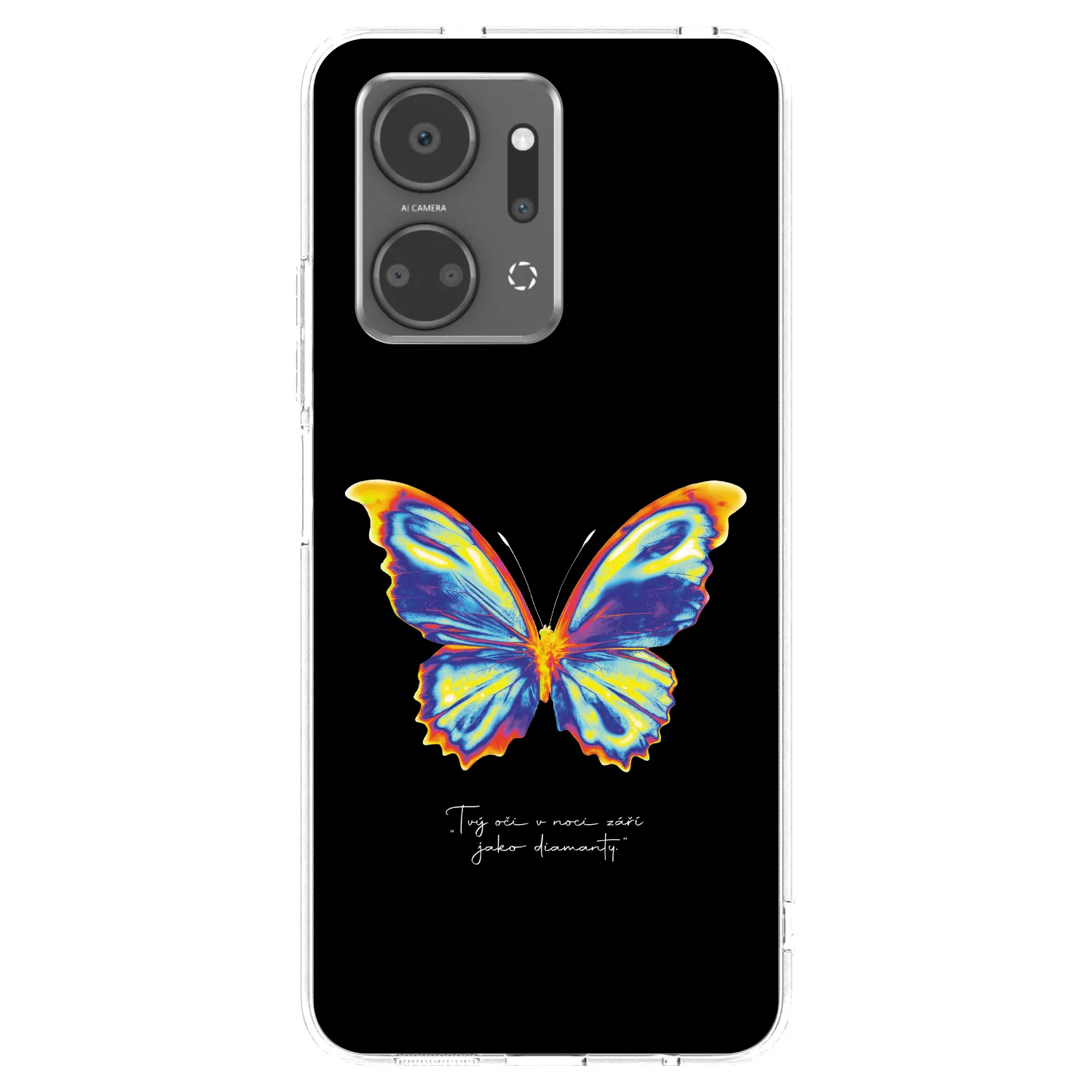 Picasee silikonowe przeźroczyste etui na Honor X7a - Diamanty Black