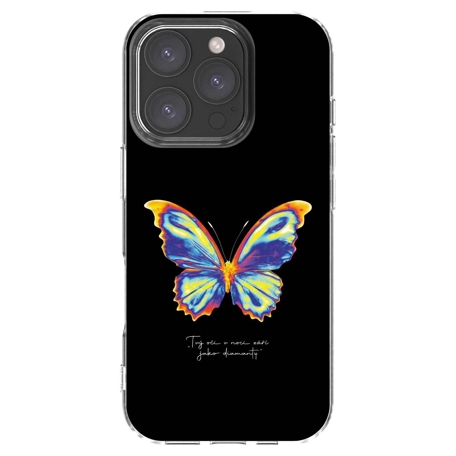 Picasee silikonowe przeźroczyste etui na Apple iPhone 16 Pro - Diamanty Black