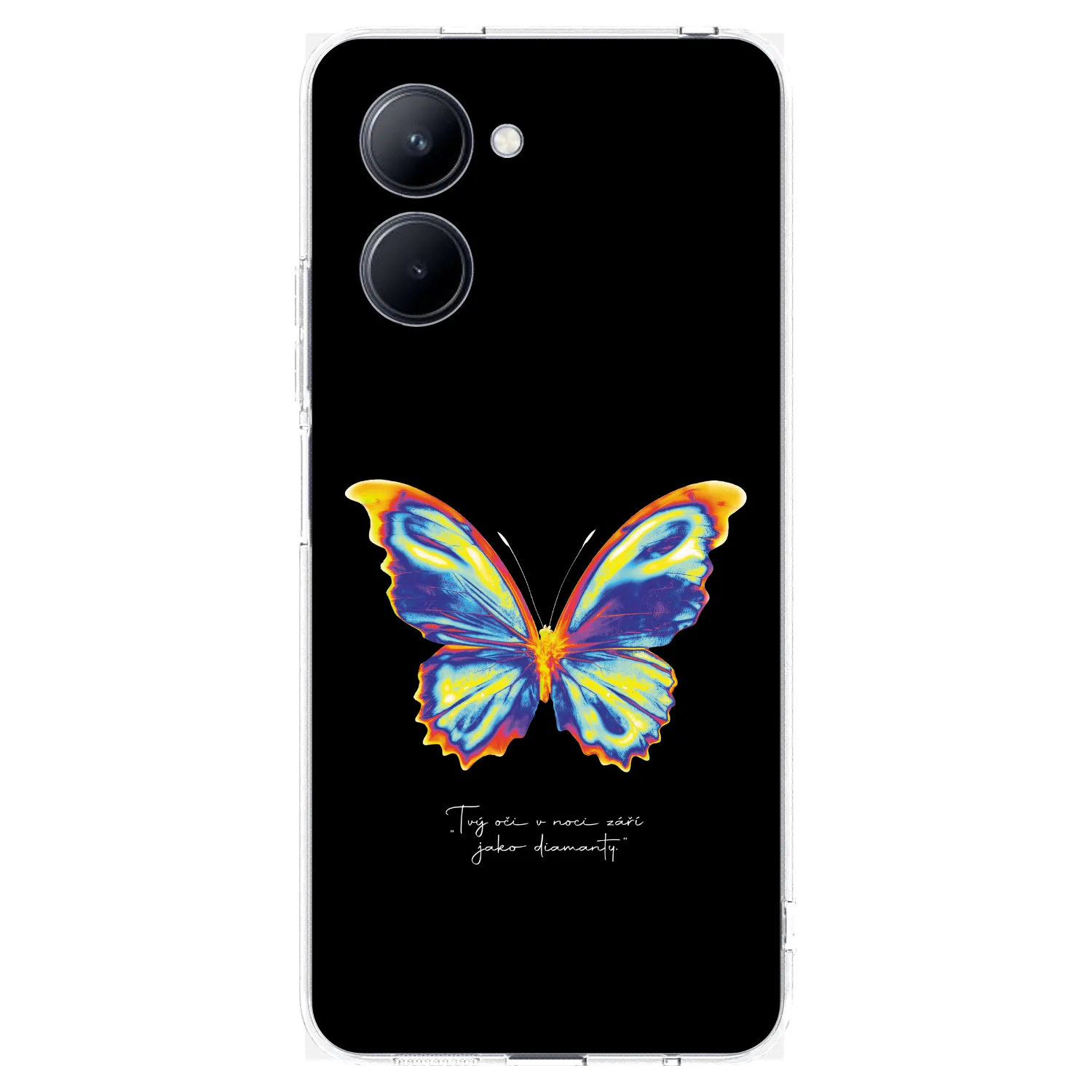 Picasee silikonowe przeźroczyste etui na Realme C33 (2023) - Diamanty Black