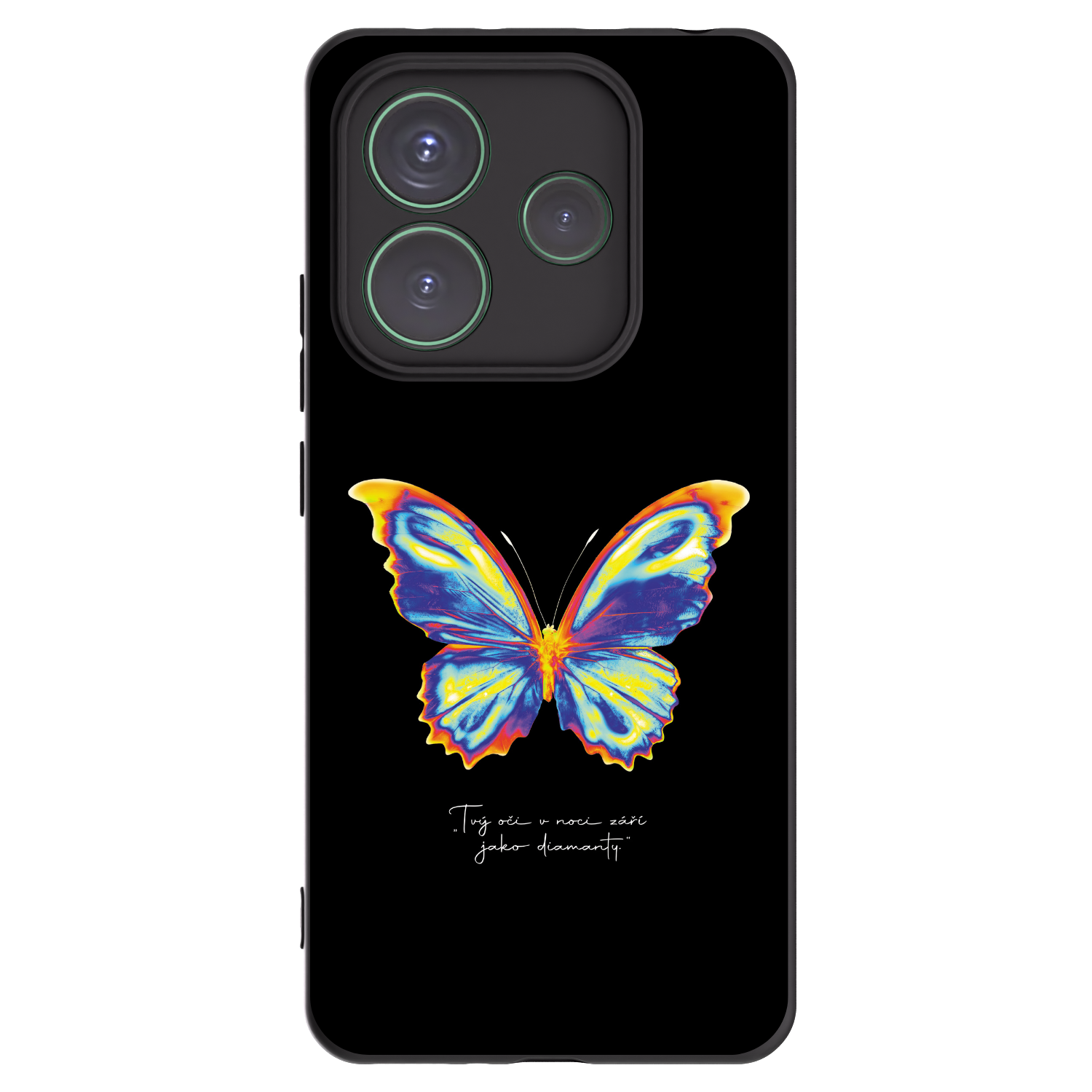 Picasee silikonowe czarne etui na Xiaomi Redmi Note 14 5G - Diamanty Black