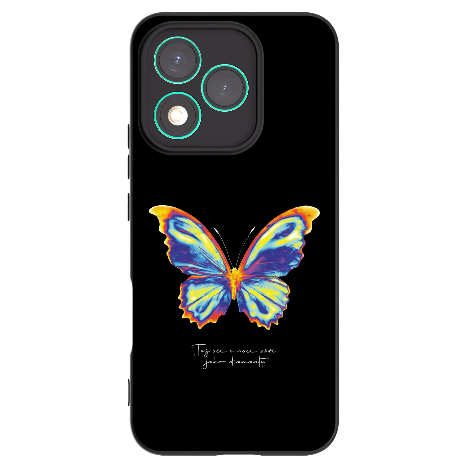 Picasee silikonowe czarne etui na Honor 400 Lite 5G - Diamanty Black