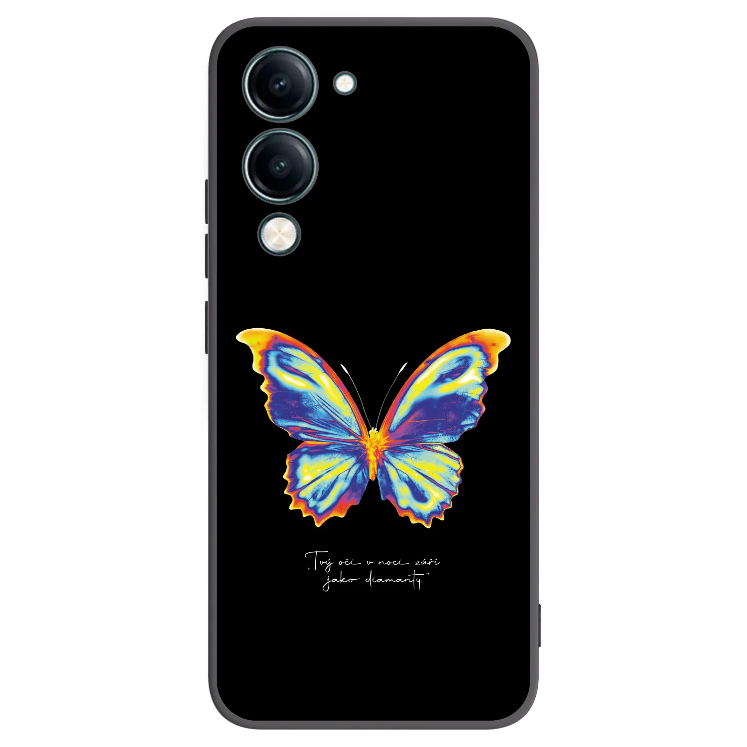 Picasee silikonowe czarne etui na Vivo Y29s 5G - Diamanty Black